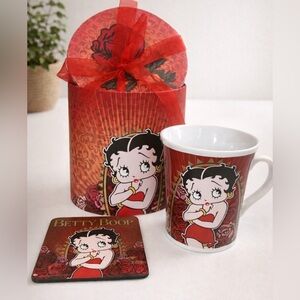 Betty boop collectors cup and coaster in cute box